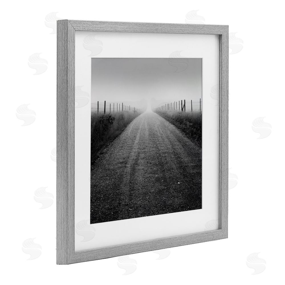 Chip Forelli Country Road in Morning Mist Gray Framed Print Under Glass Wall Art