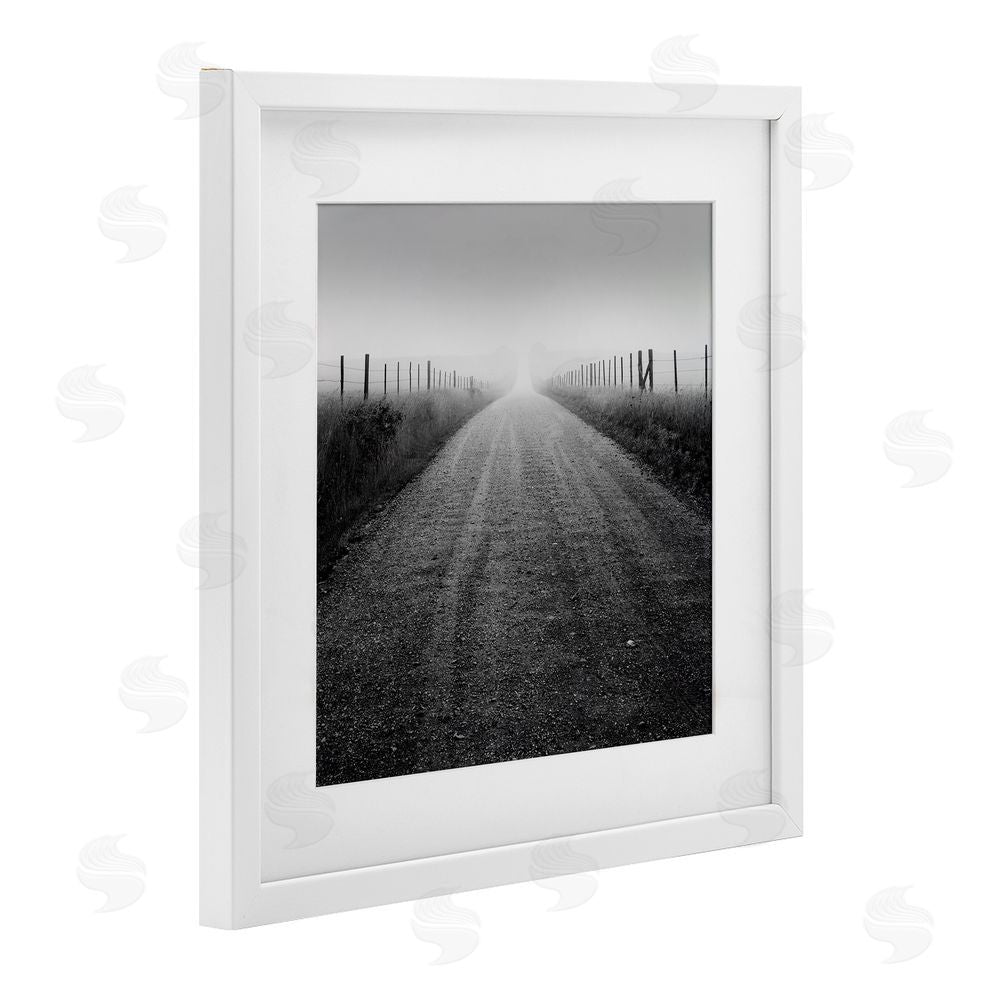 Chip Forelli Country Road in Morning Mist White Framed Print Under Glass Wall Art