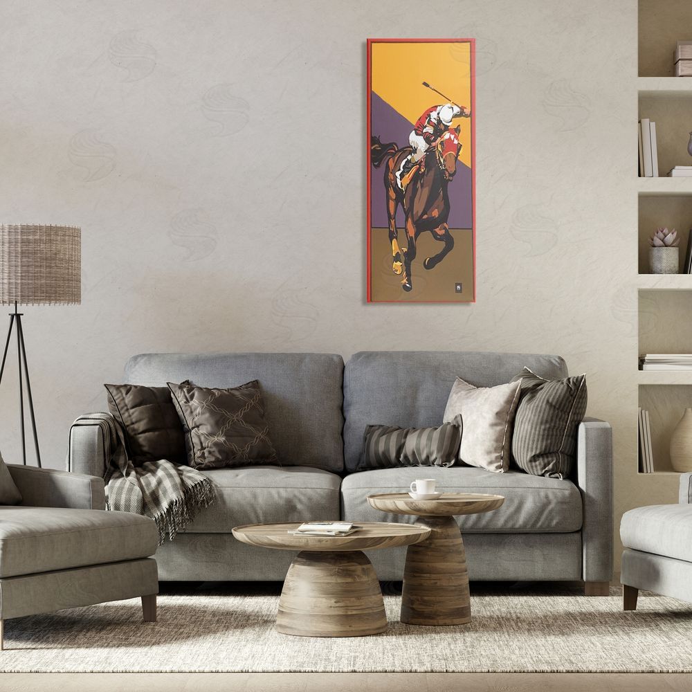 Jadei Graphics The Race Final Stretch Stretched Canvas Wall Art in Room