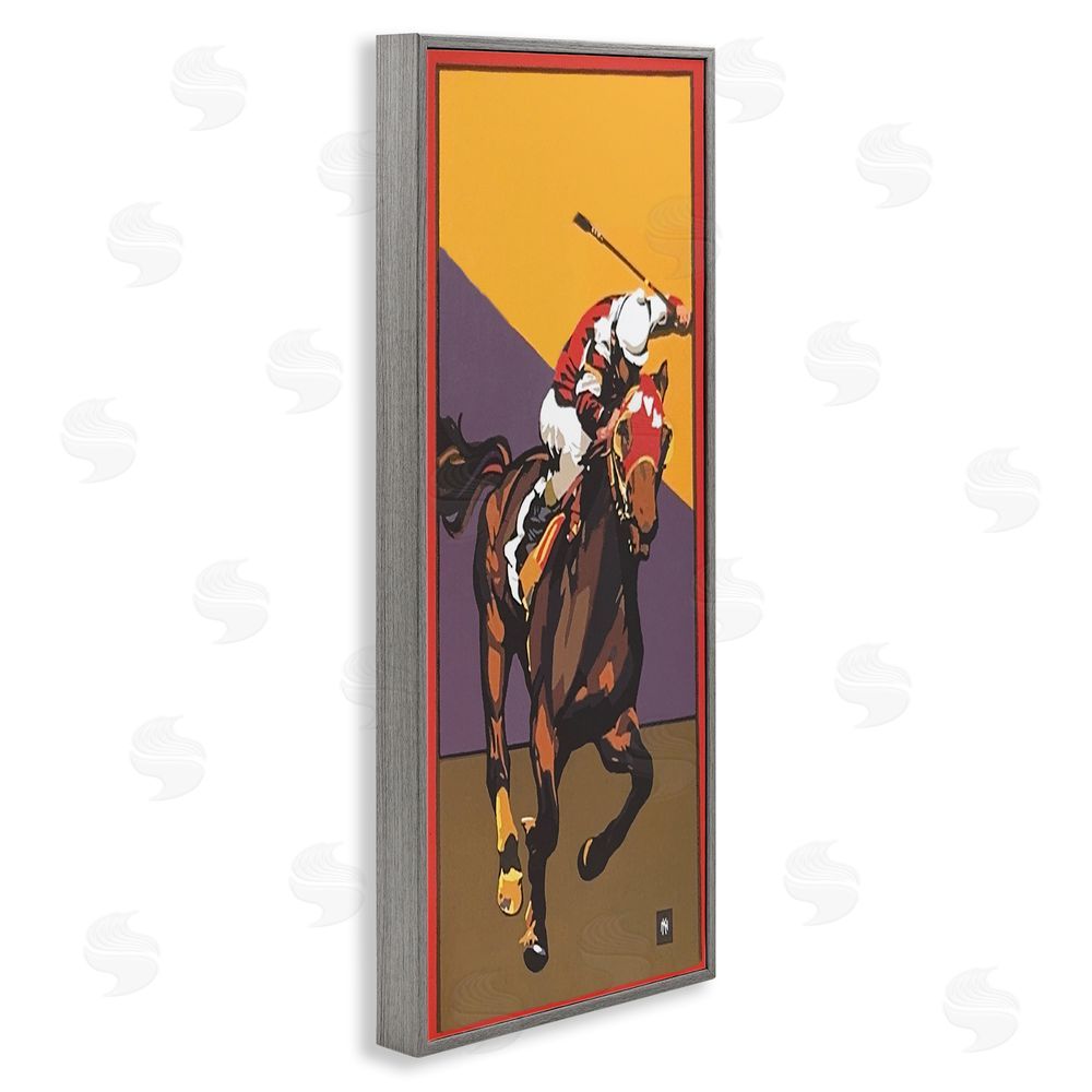 Jadei Graphics The Race Final Stretch Gray Framed Giclee Wall Art Print
