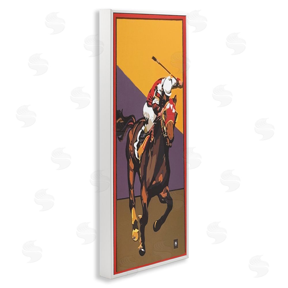 Jadei Graphics The Race Final Stretch White Framed Giclee Wall Art Print