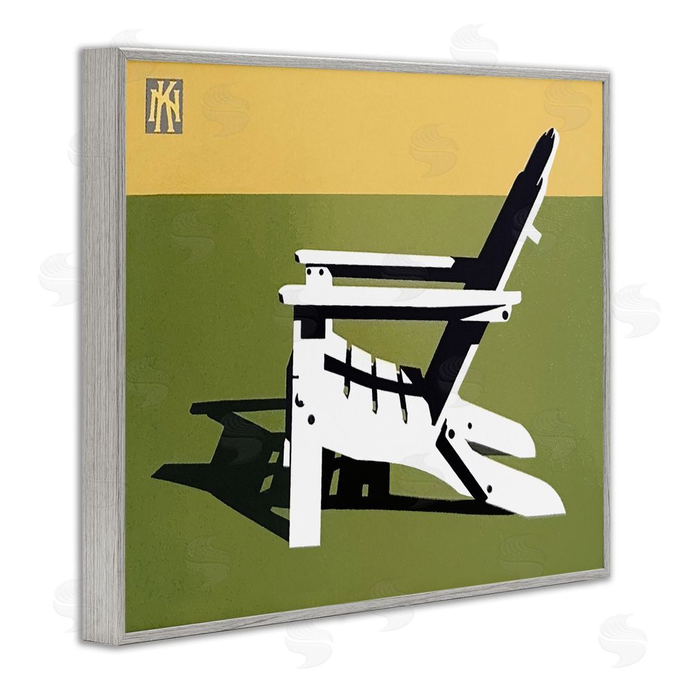 Jadei Graphics Minimal Sunlit Lounge Chair Gray Framed Giclee Wall Art Print