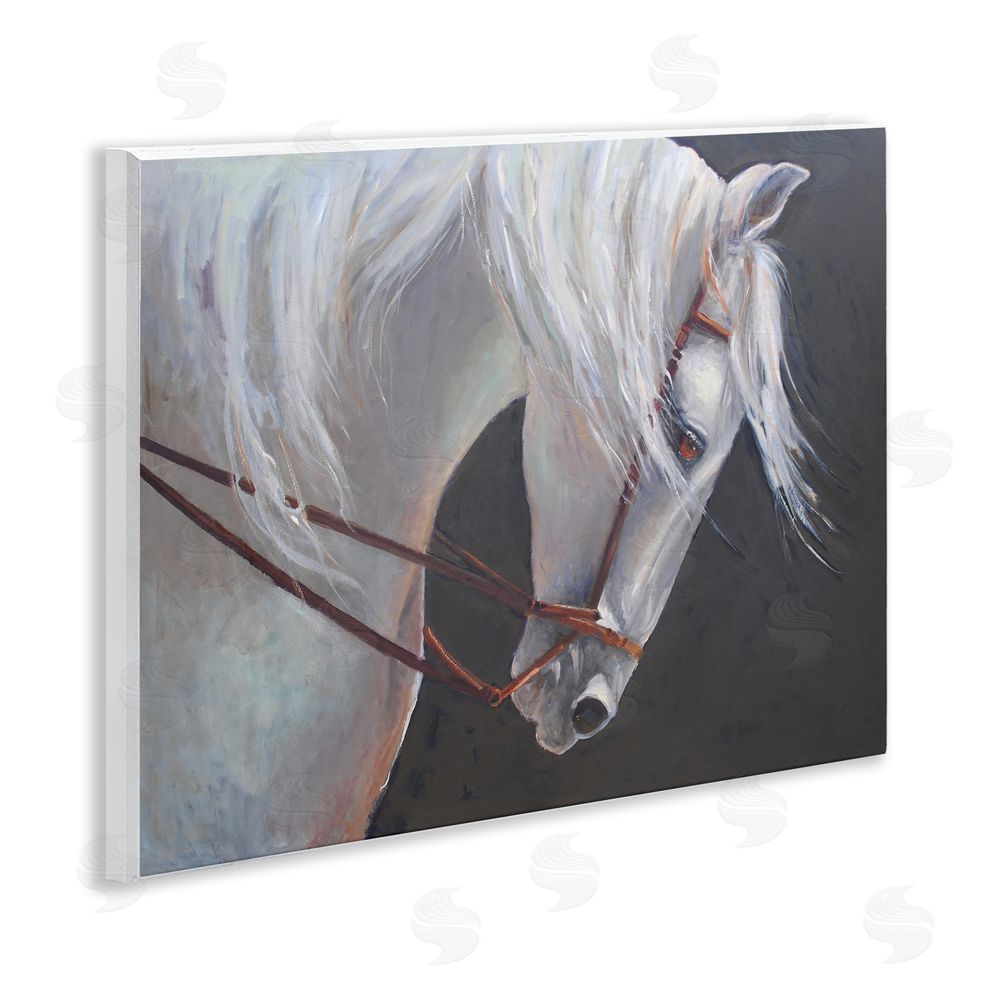 Jadei Graphics Majestic White Mare Wooden Wall Plaque Art Print