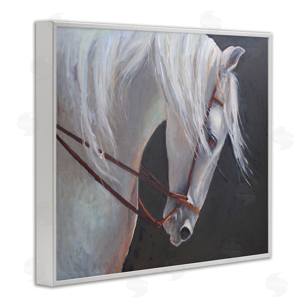 Jadei Graphics Majestic White Mare White Framed Giclee Wall Art Print