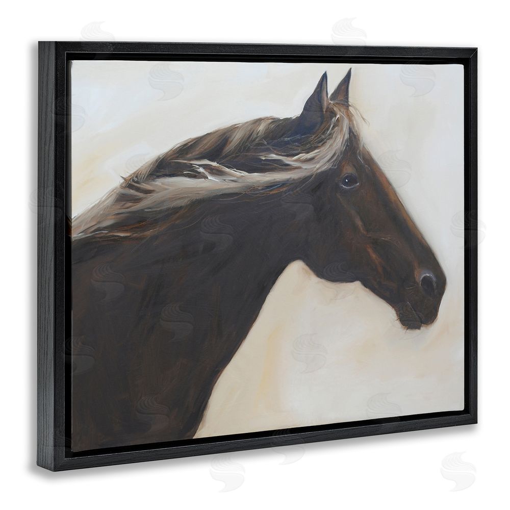 Jadei Graphics The Mare In Profile Black Floating Frame Canvas Wall Art Print