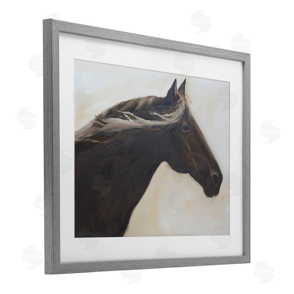 Jadei Graphics The Mare In Profile Gray Framed Print Under Glass Wall Art
