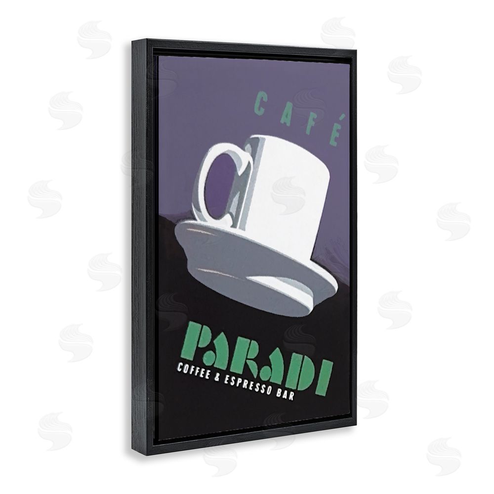Jadei Graphics Paradi Coffee & Espresso Black Floating Frame Canvas Wall Art Print