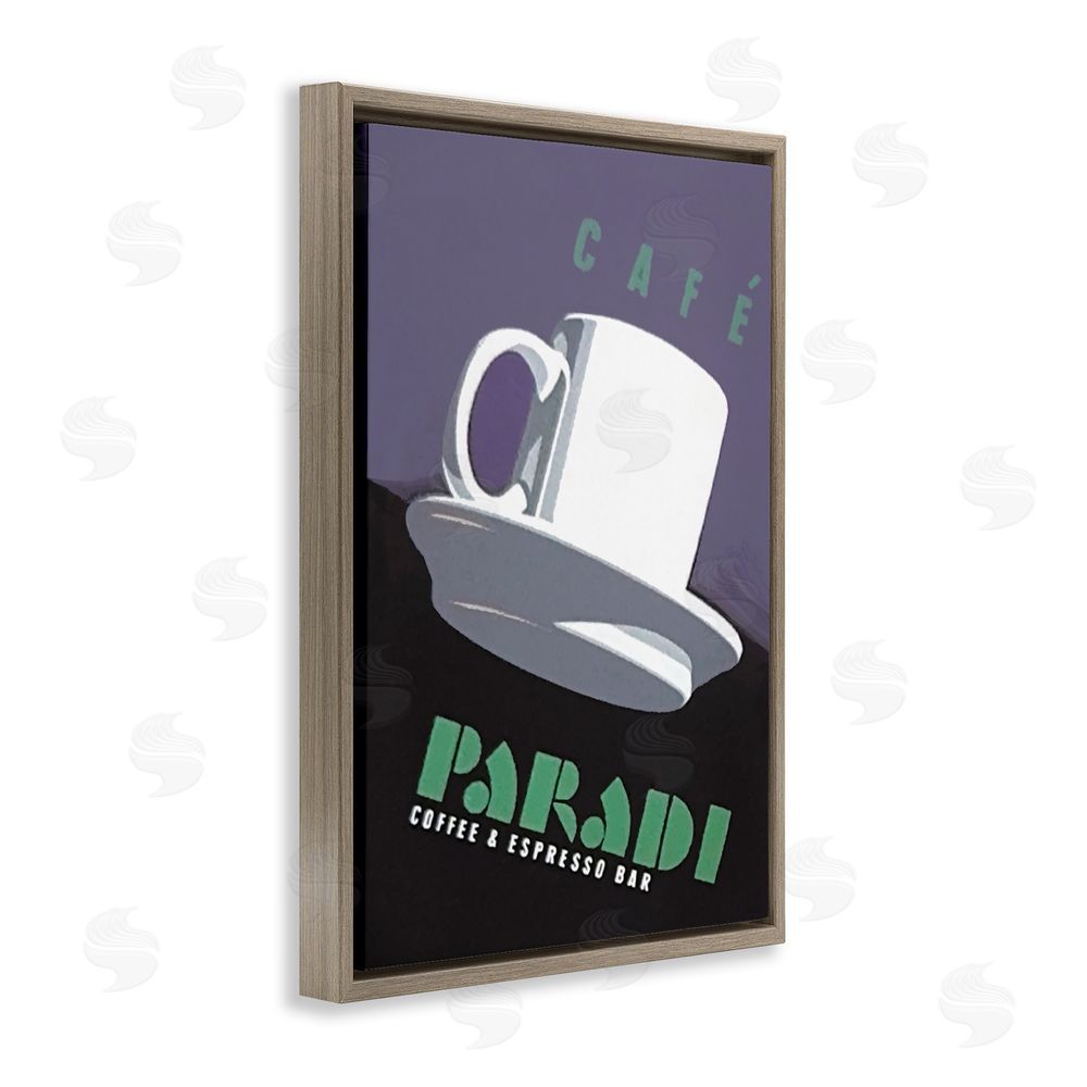 Jadei Graphics Paradi Coffee & Espresso Brown Floating Frame Canvas Wall Art Print