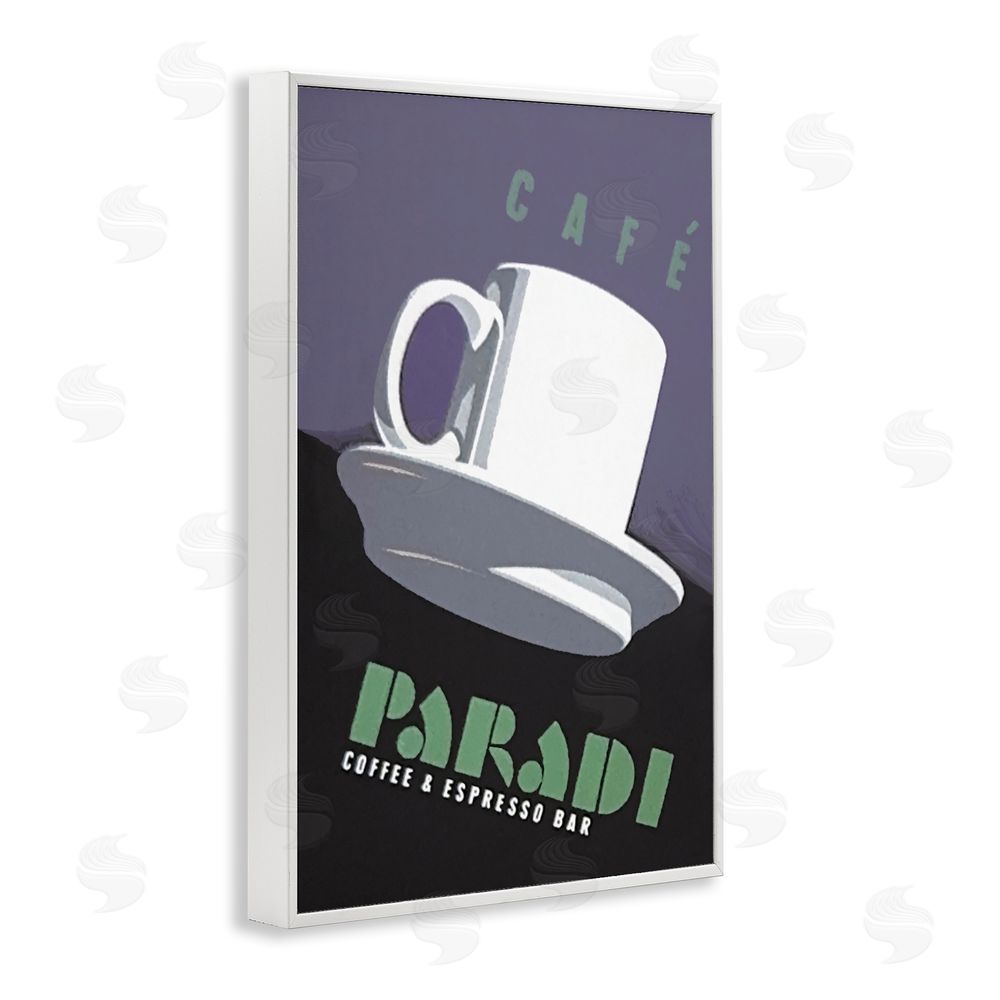 Jadei Graphics Paradi Coffee & Espresso White Framed Giclee Wall Art Print