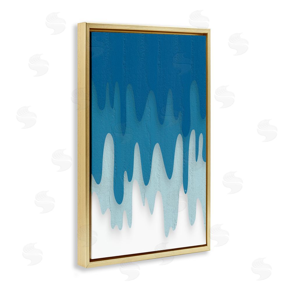 Martina Pavlova Water Wave Fluid Contour Gold Floating Frame Canvas Wall Art Print