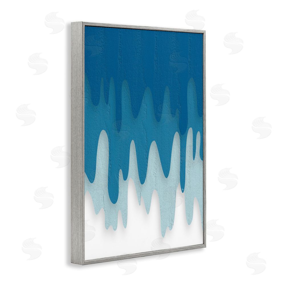 Martina Pavlova Water Wave Fluid Contour Gray Framed Giclee Wall Art Print