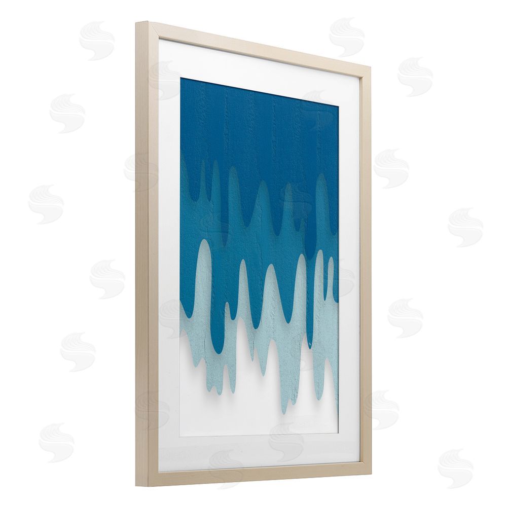 Martina Pavlova Water Wave Fluid Contour Brown Framed Print Under Glass Wall Art