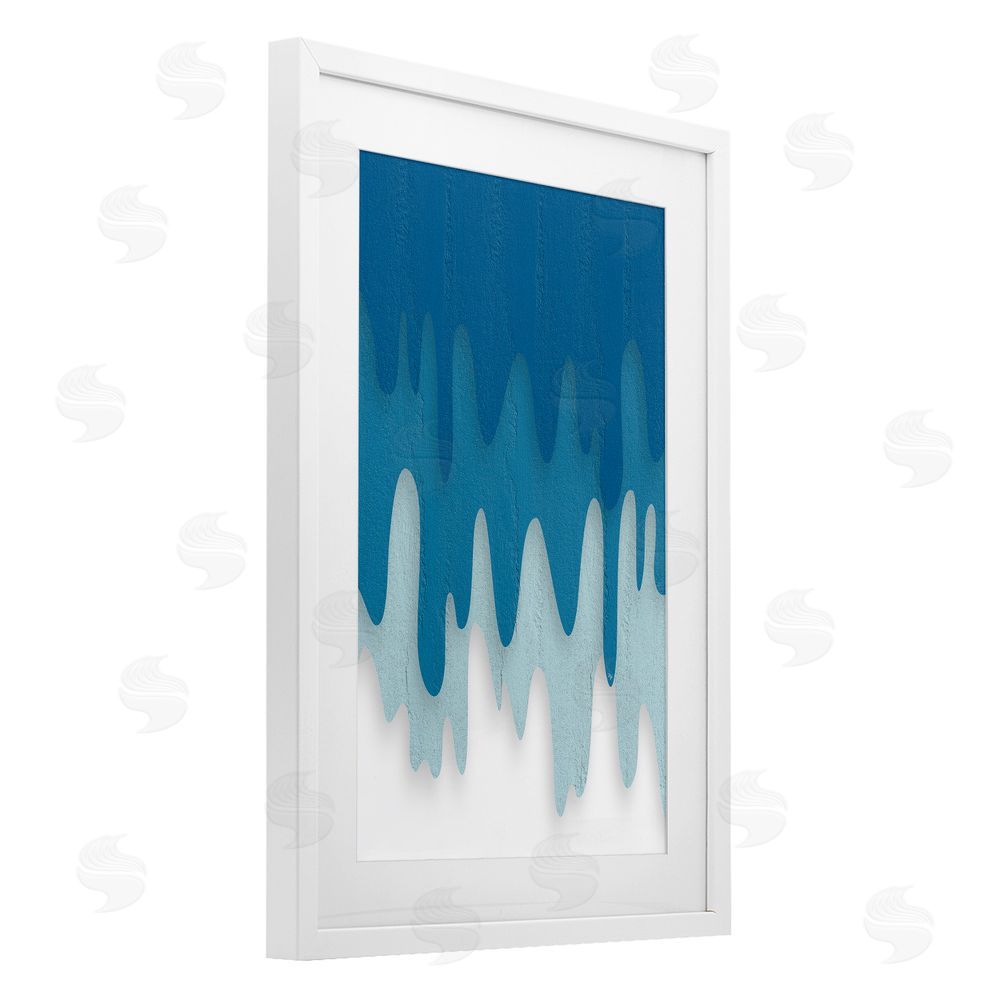 Martina Pavlova Water Wave Fluid Contour White Framed Print Under Glass Wall Art