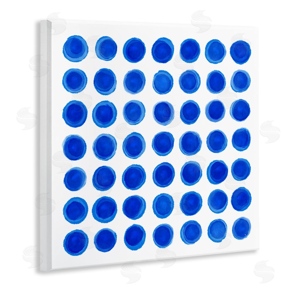 Martina Pavlova Blue Dots Uniform Pattern Wooden Wall Plaque Art Print