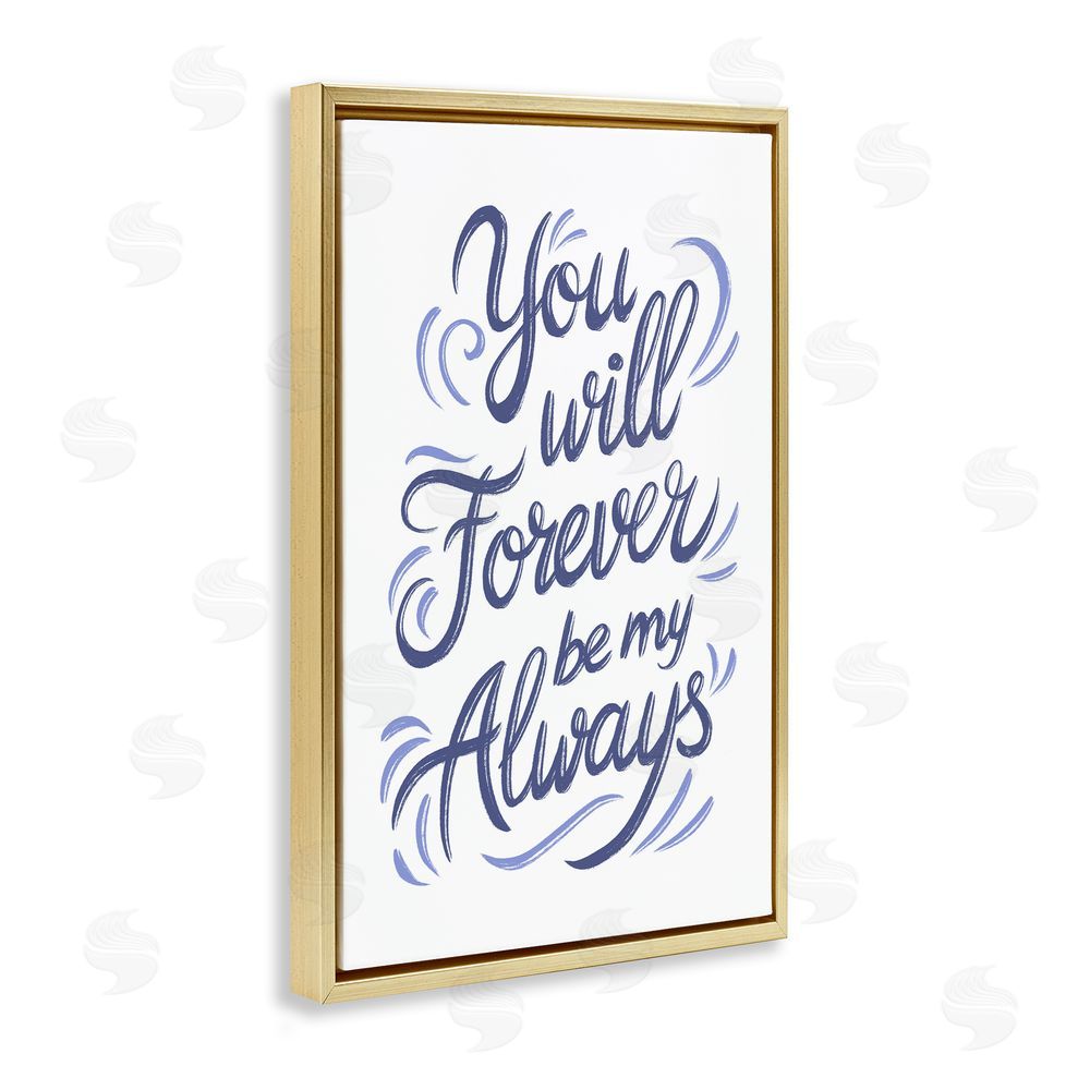 Martina Pavlova Forever Be My Always Gold Floating Framed Canvas Wall Art