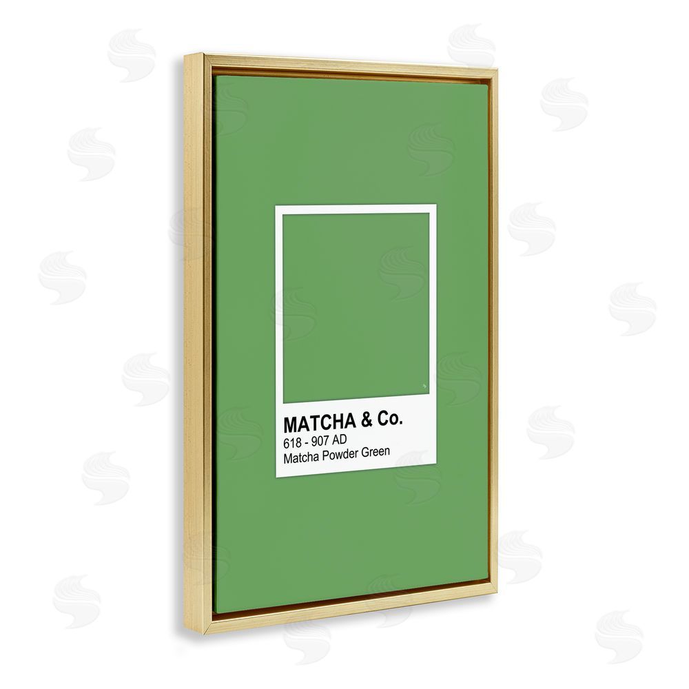 Martina Pavlova Matcha Powder Green Shade Gold Floating Frame Canvas Wall Art Print