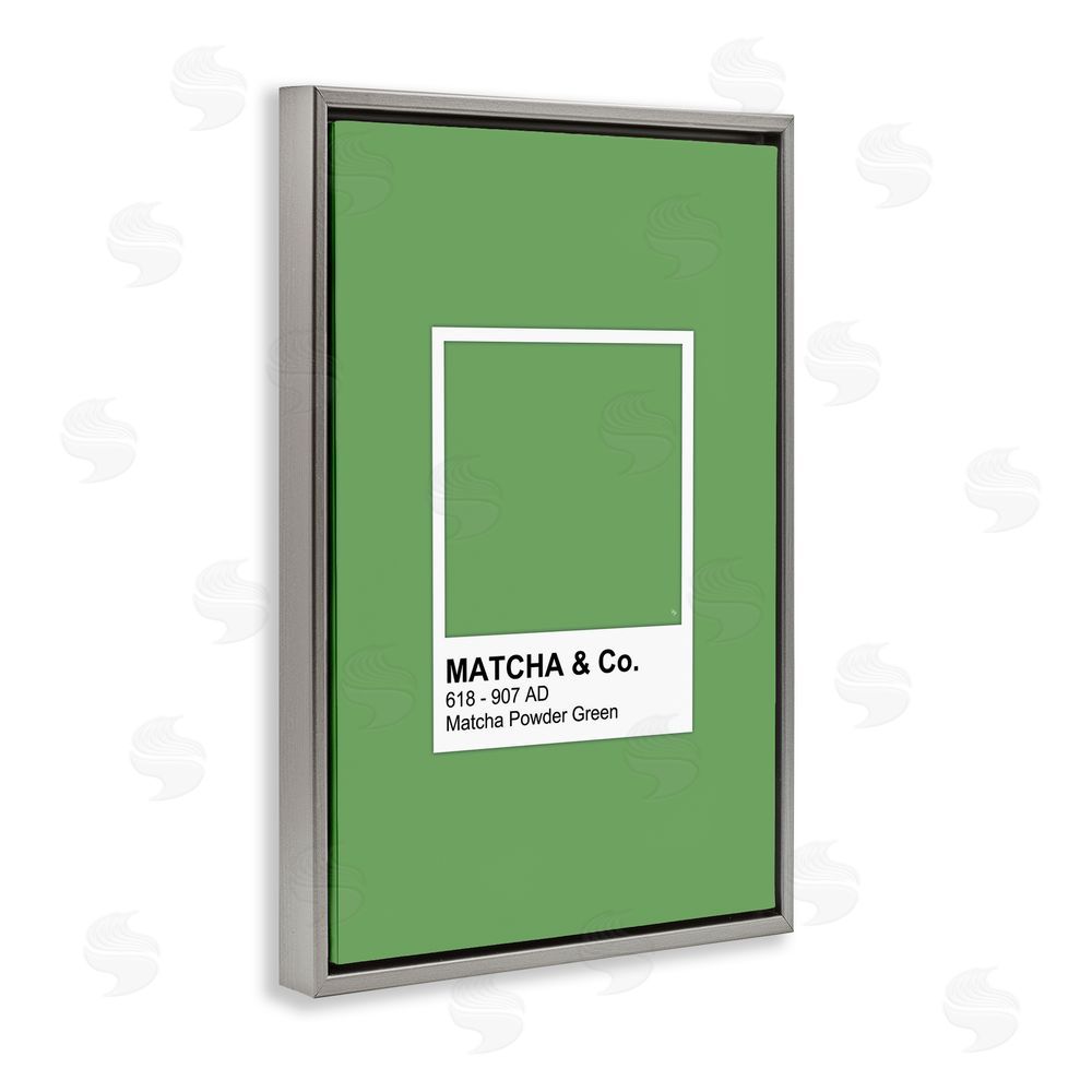 Martina Pavlova Matcha Powder Green Shade Gray Floating Frame Canvas Wall Art Print