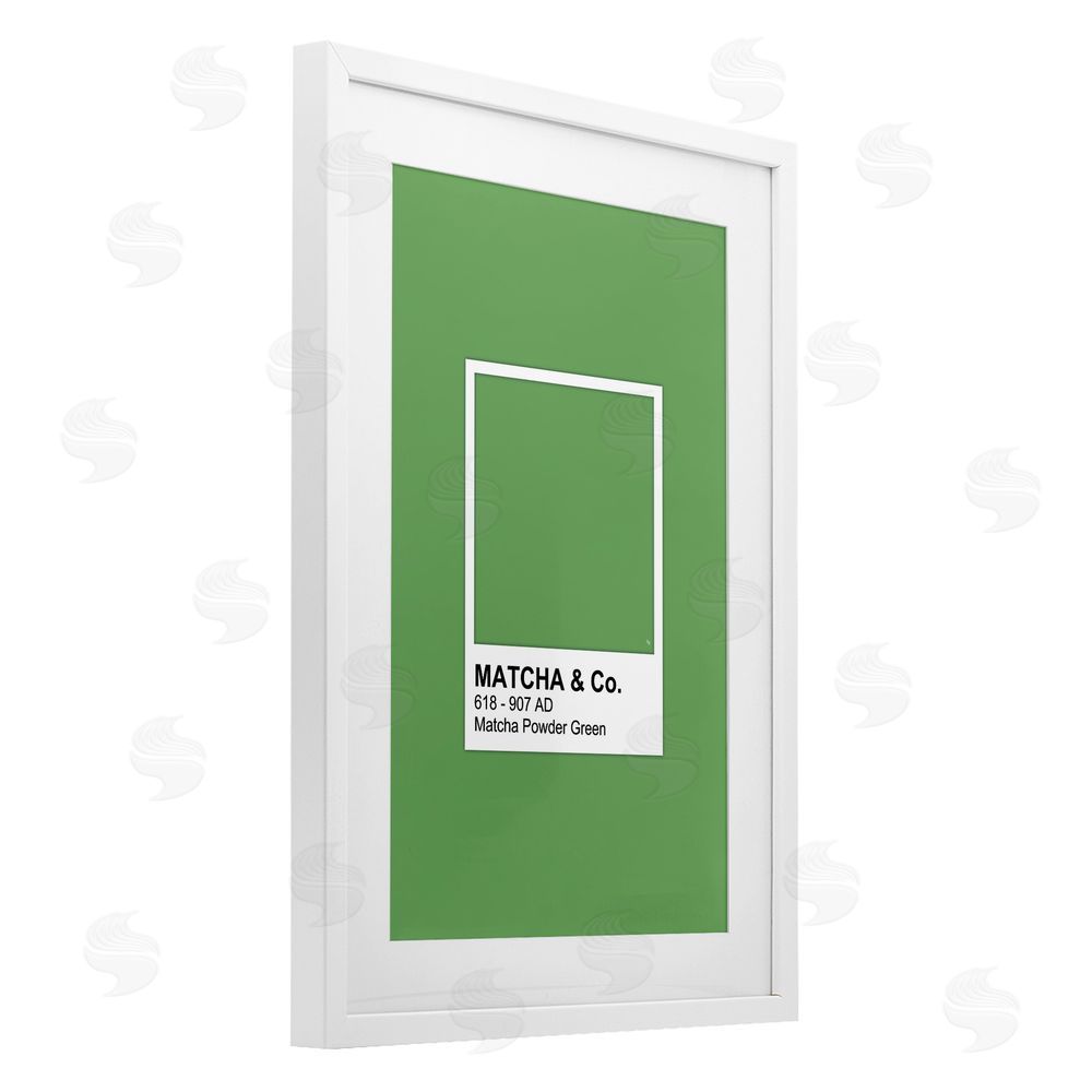 Martina Pavlova Matcha Powder Green Shade White Framed Print Under Glass Wall Art