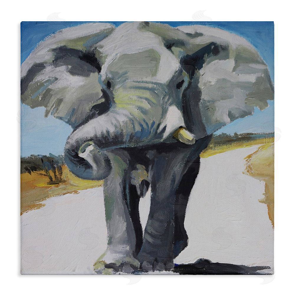 Violeta Vollmer Majestic Elephant on Path Stretched Canvas Wall Art Print