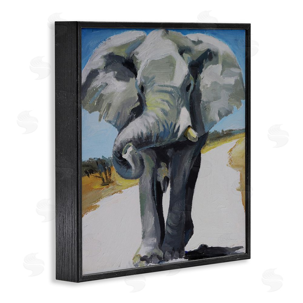 Violeta Vollmer Majestic Elephant on Path Black Framed Giclee Wall Art Print