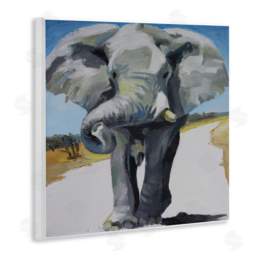Violeta Vollmer Majestic Elephant on Path Wooden Wall Plaque Art Print