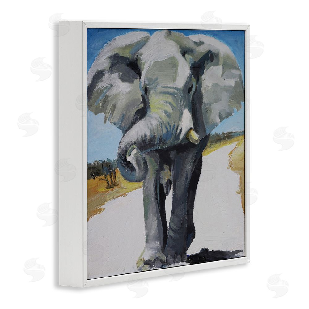 Violeta Vollmer Majestic Elephant on Path White Framed Giclee Wall Art Print
