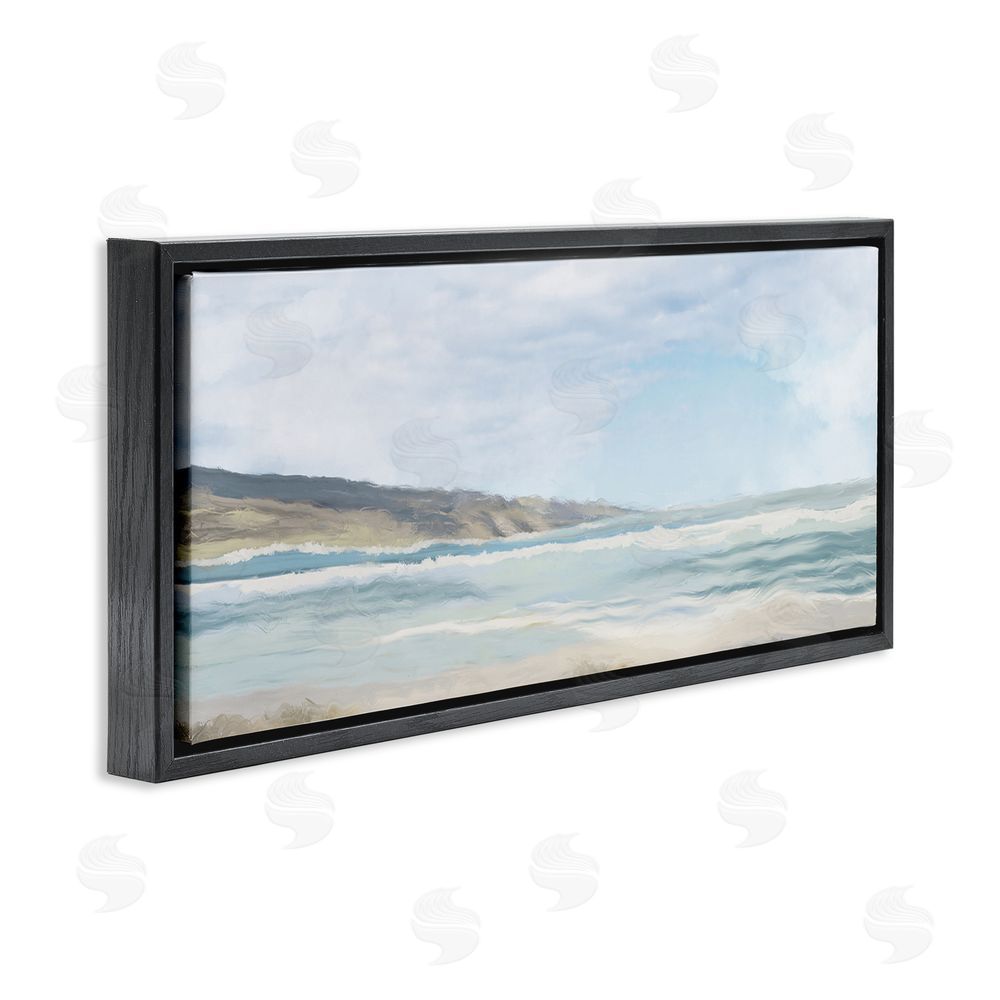 Elizabeth Medley Cape Shore Seascape Black Floating Frame Canvas Wall Art Print