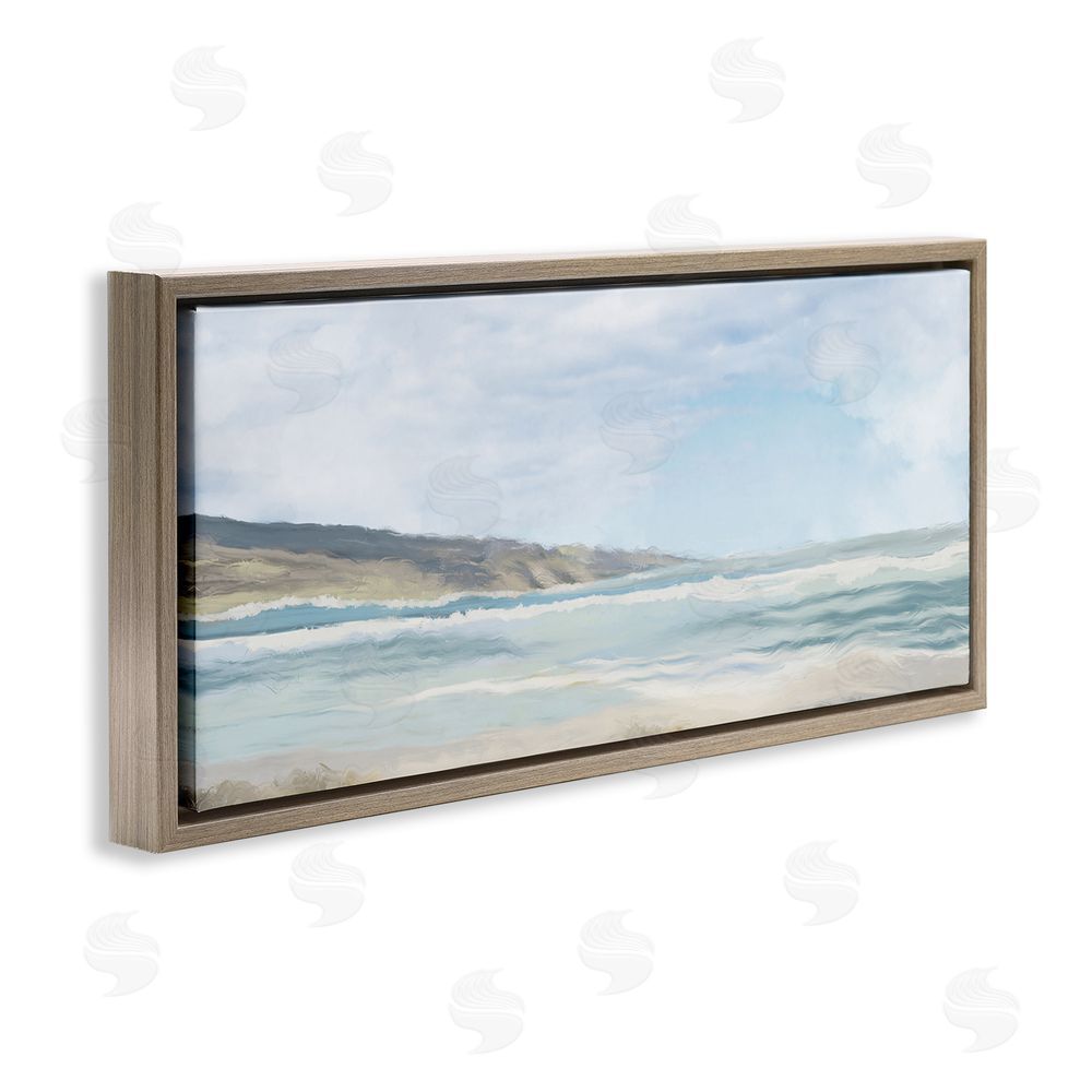 Elizabeth Medley Cape Shore Seascape Brown Floating Frame Canvas Wall Art Print