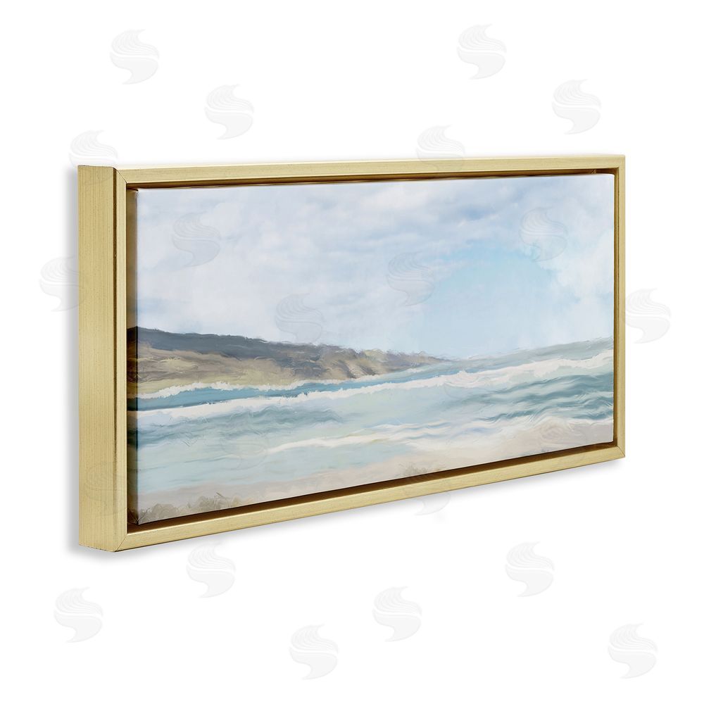 Elizabeth Medley Cape Shore Seascape Gold Floating Frame Canvas Wall Art Print