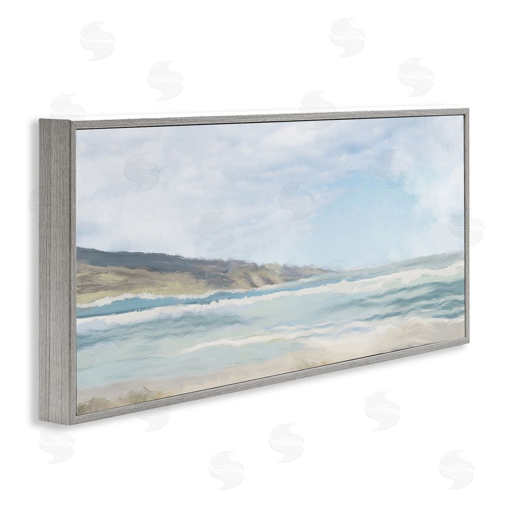 Elizabeth Medley Cape Shore Seascape Gray Framed Giclee Wall Art Print