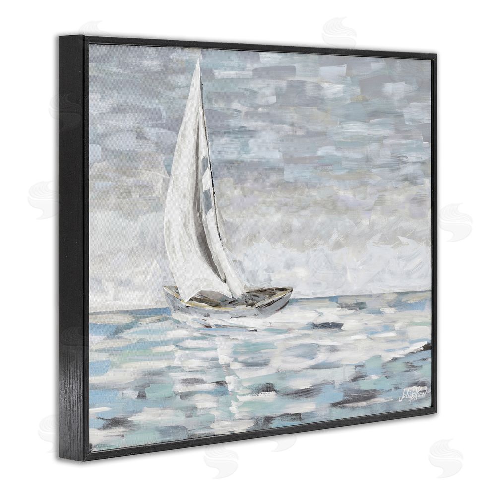 Julie DeRice Choppy Waters in Muted Tones Black Framed Giclee Wall Art Print