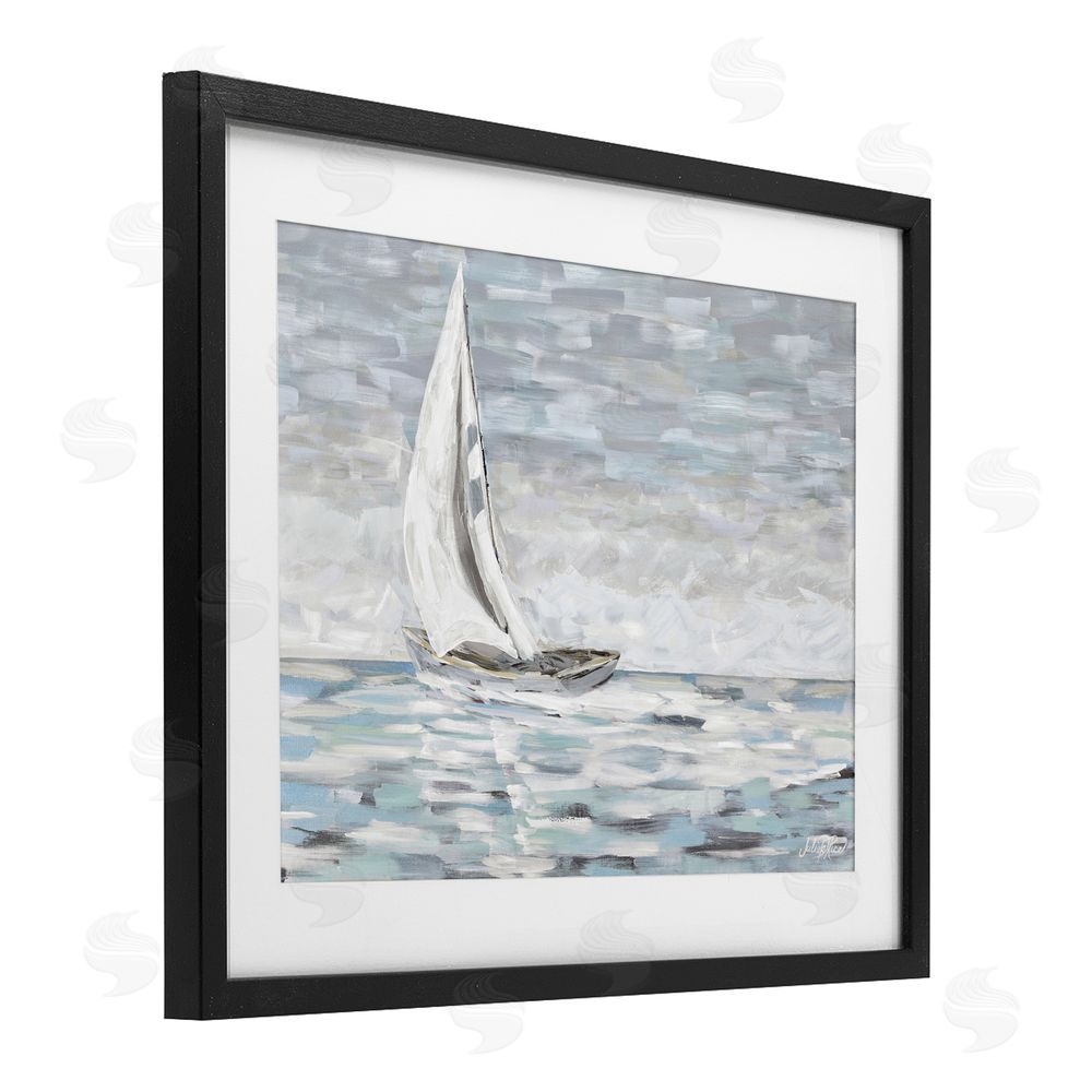 Julie DeRice Choppy Waters in Muted Tones Black Framed Print Under Glass Wall Art