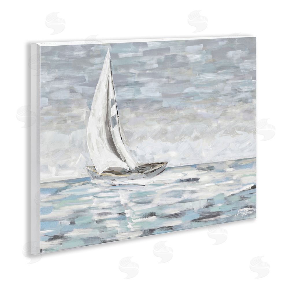 Julie DeRice Choppy Waters in Muted Tones Wooden Wall Plaque Art Print