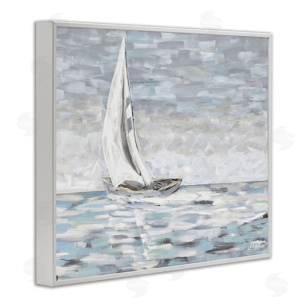 Julie DeRice Choppy Waters in Muted Tones White Framed Giclee Wall Art Print