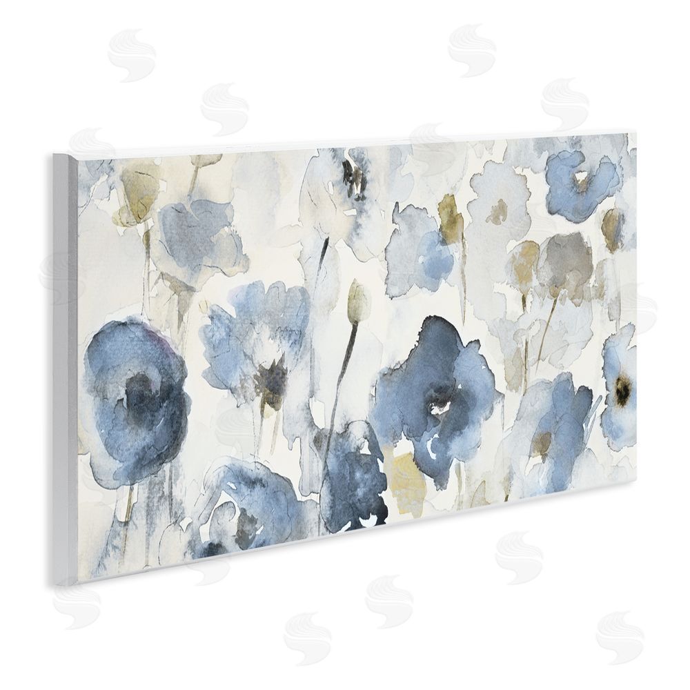 Lanie Loreth Blue Poppy Study in Watercolor Wooden Wall Plaque Art Print