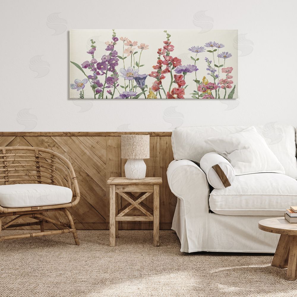 Lorenzo Collective Butterfly Garden in Vintage Tones Stretched Canvas Wall Art in Room