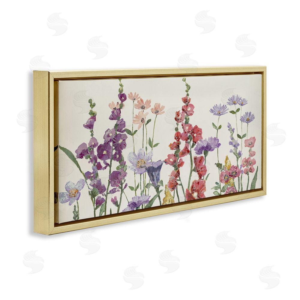 Lorenzo Collective Butterfly Garden in Vintage Tones Gold Floating Frame Canvas Wall Art Print