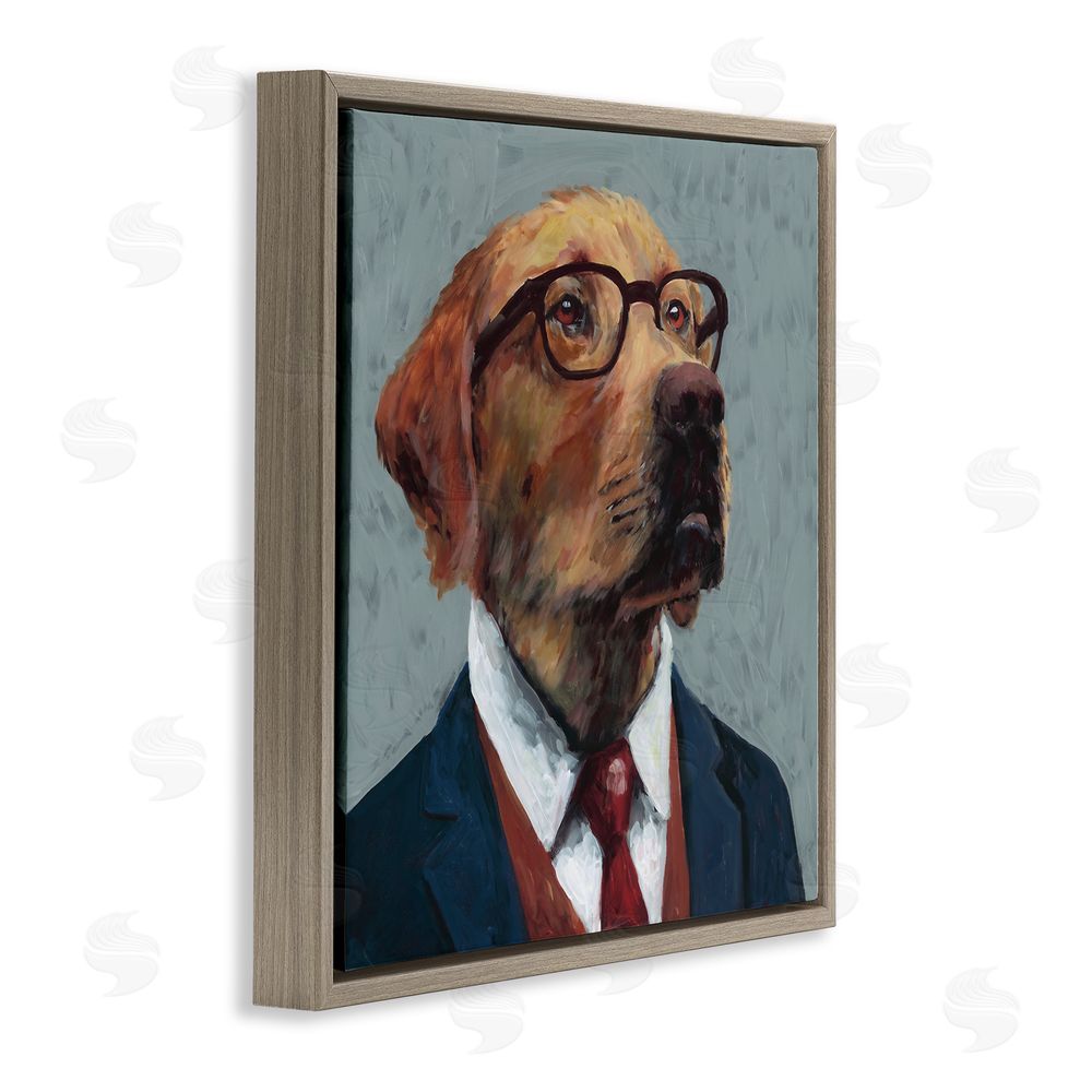 Studio Bautista Bark Kent Portrait Brown Floating Frame Canvas Wall Art Print