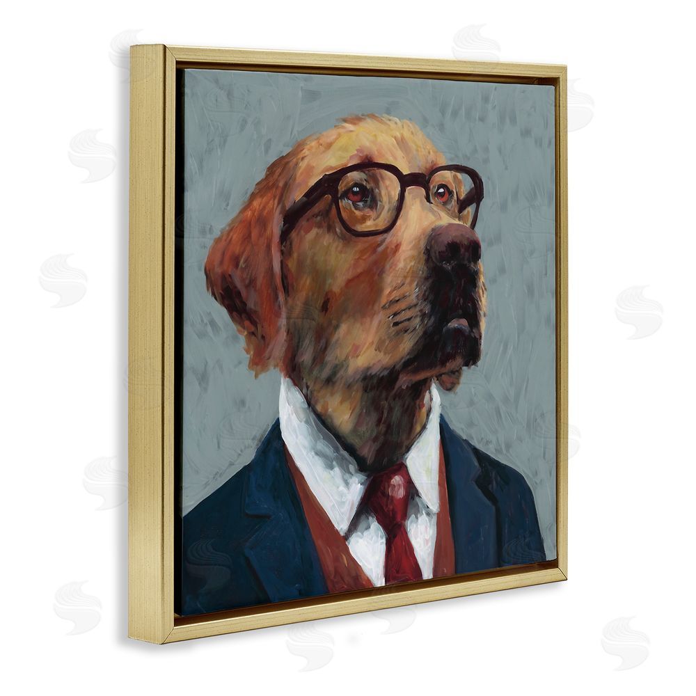 Studio Bautista Bark Kent Portrait Gold Floating Frame Canvas Wall Art Print