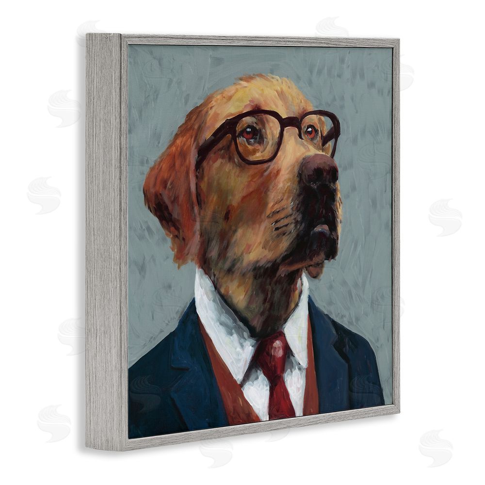 Studio Bautista Bark Kent Portrait Gray Framed Giclee Wall Art Print