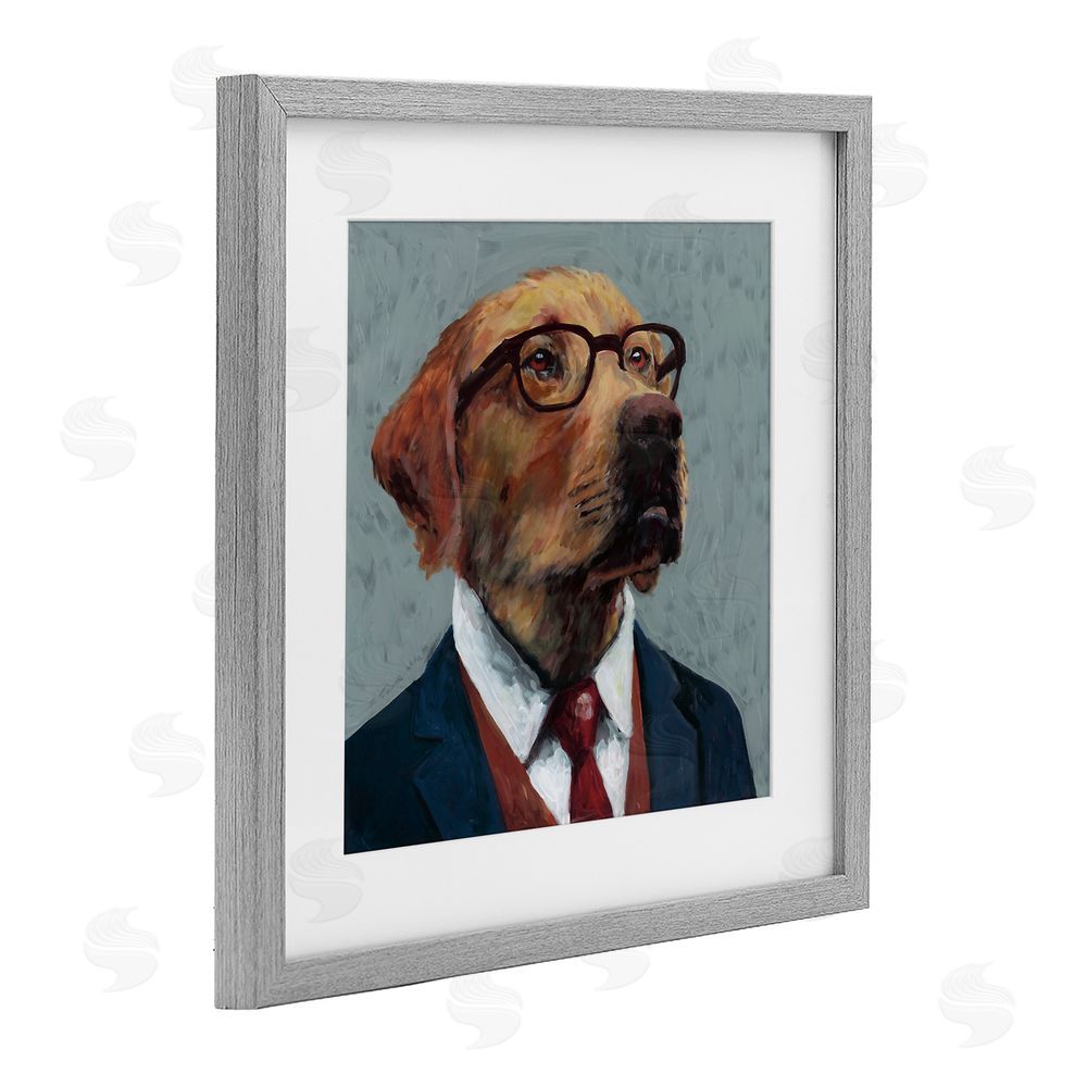 Studio Bautista Bark Kent Portrait Gray Framed Print Under Glass Wall Art