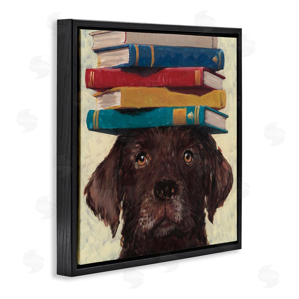 Studio Bautista Studious Abby Dog Black Floating Frame Canvas Wall Art Print