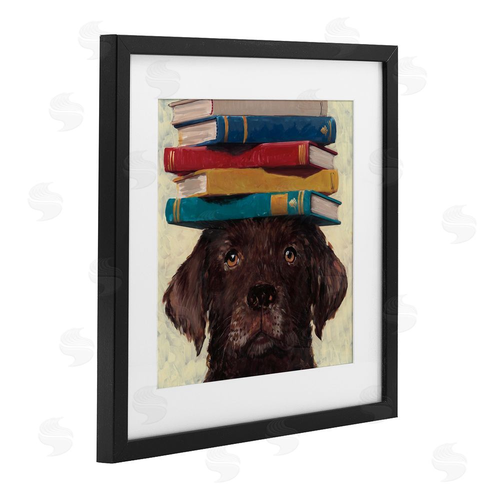 Studio Bautista Studious Abby Dog Black Framed Print Under Glass Wall Art