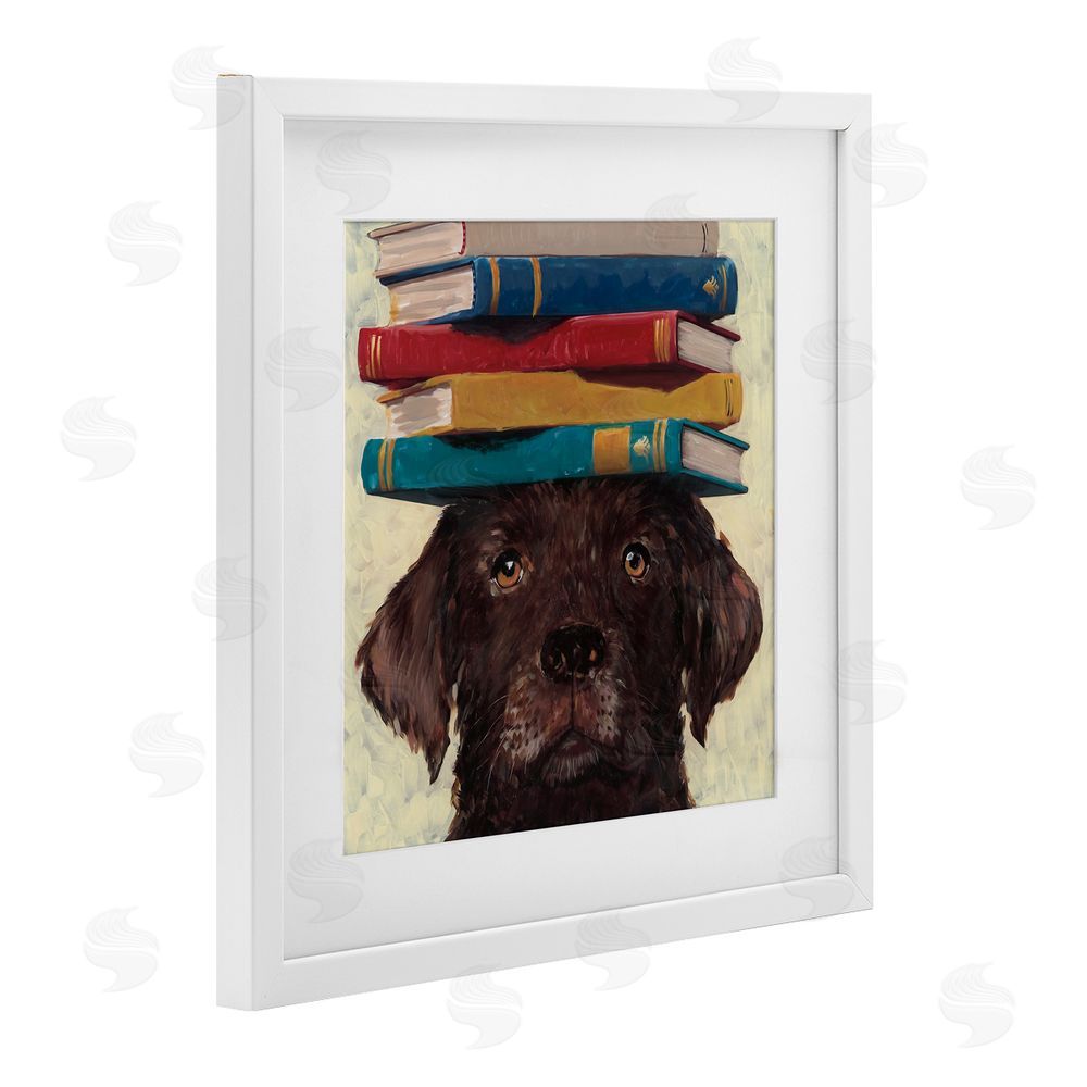 Studio Bautista Studious Abby Dog White Framed Print Under Glass Wall Art