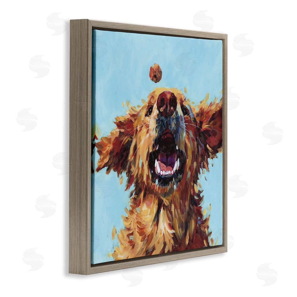 Studio Bautista Treato Loyal Dog Brown Floating Frame Canvas Wall Art Print