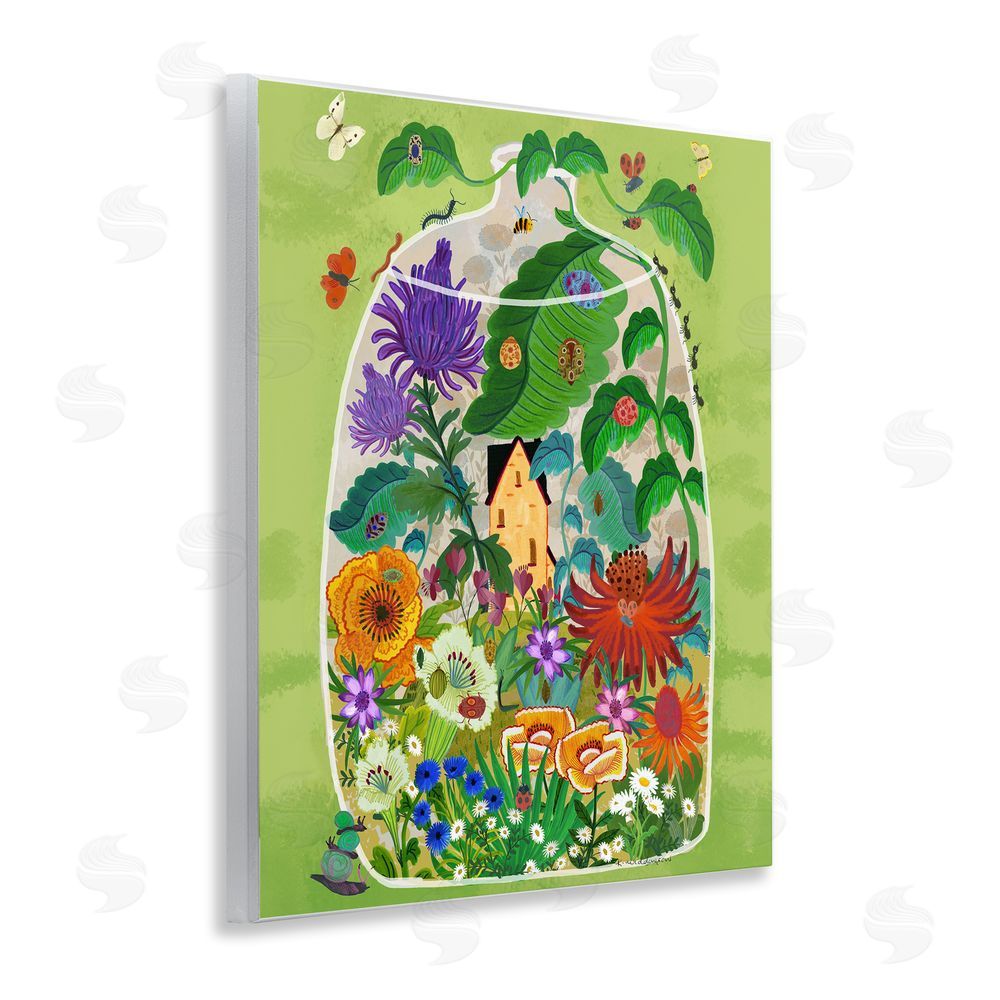 Kay Widdowson Terrarium Bug Garden Wooden Wall Plaque Art Print