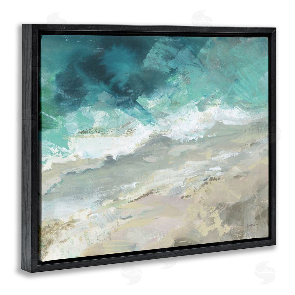 Danhui Nai Aerial Sea View Abstraction Black Floating Frame Canvas Wall Art Print