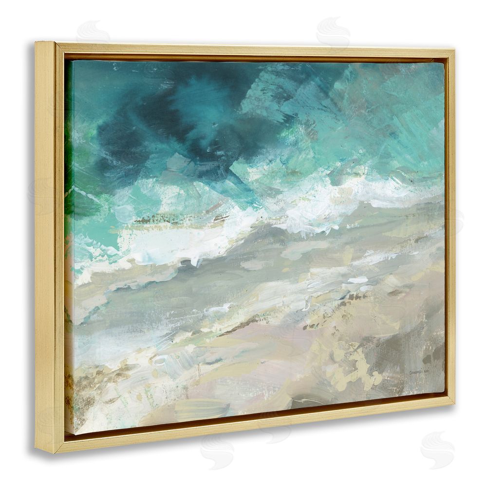 Danhui Nai Aerial Sea View Abstraction Gold Floating Frame Canvas Wall Art Print