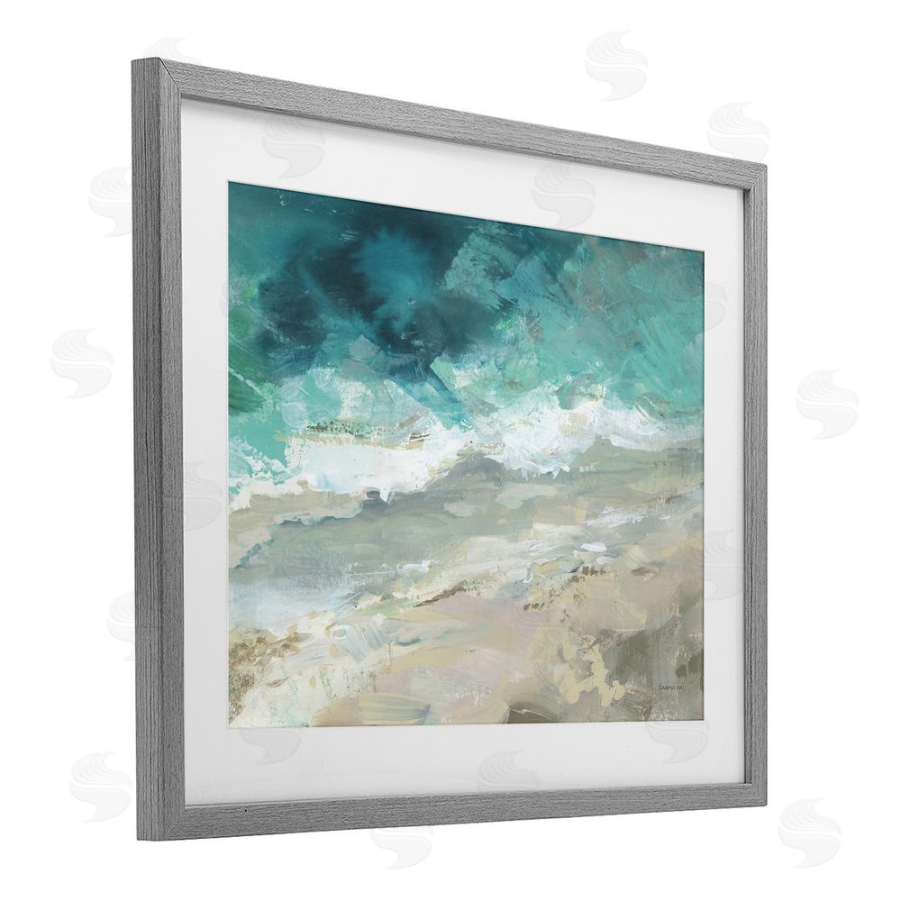 Danhui Nai Aerial Sea View Abstraction Gray Framed Print Under Glass Wall Art