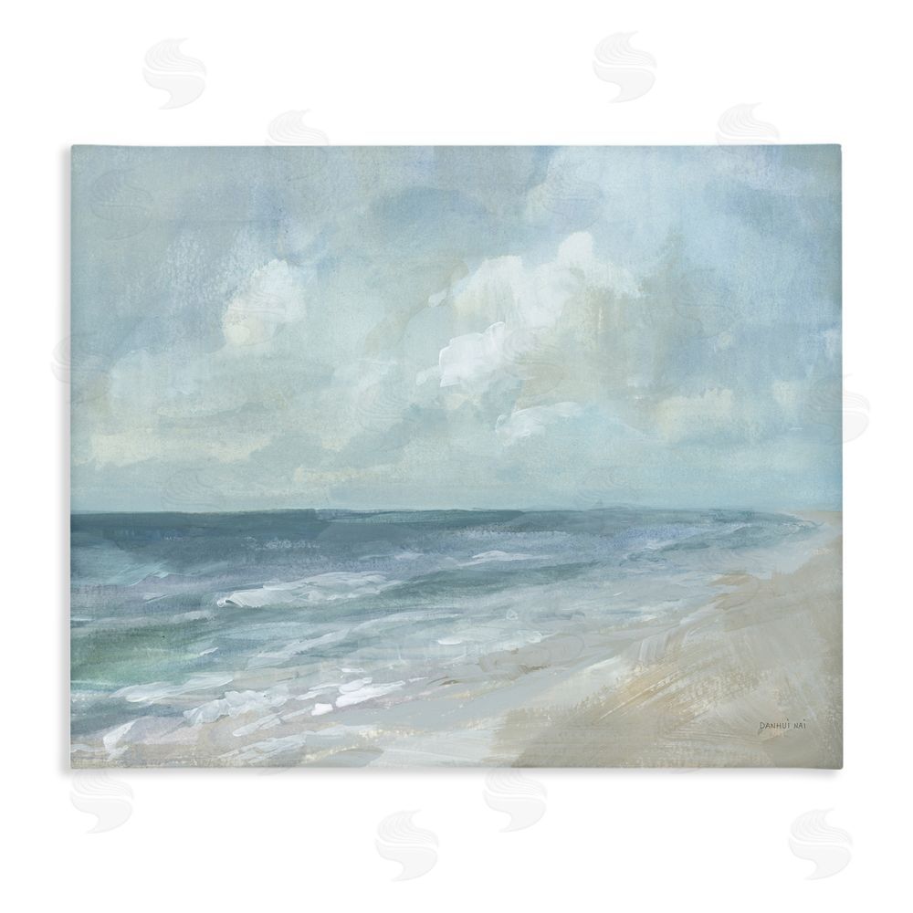 Danhui Nai Calm Beach at Dawn's Horizon Stretched Canvas Wall Art Print